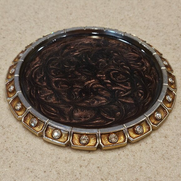 RARE ART DECO JAY STRONGWATER BENTLEY JUNGLE CRYSTAL ENAMEL BAR DRINK COASTER - Picture 3 of 11